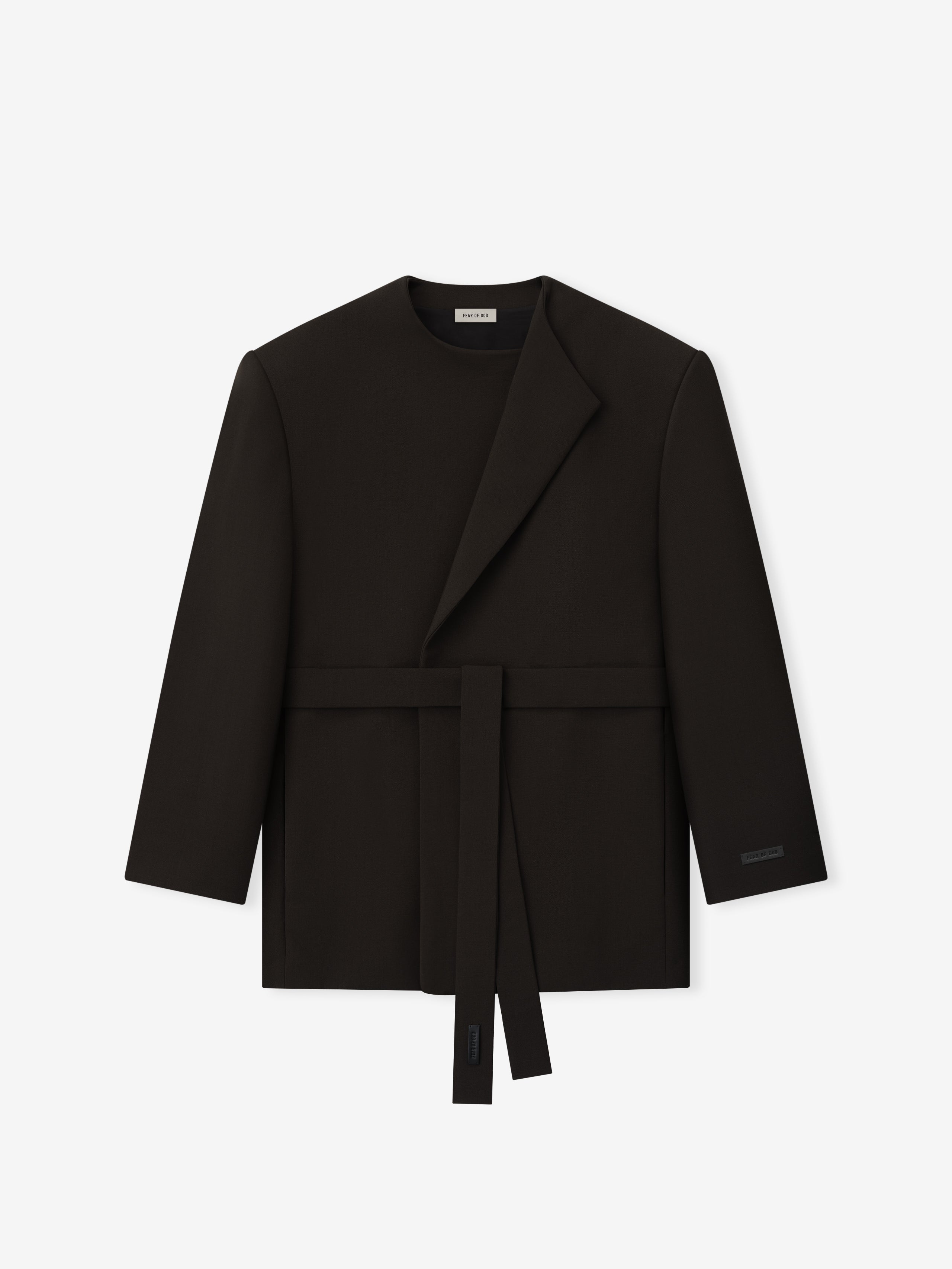 Double Weave Wool Crewneck Jacket